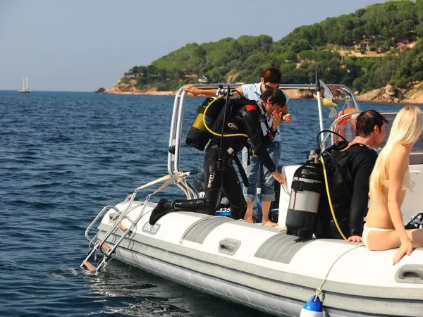 Tauchgang in der Nähe des Roan-Campingplatzes Rosselba.