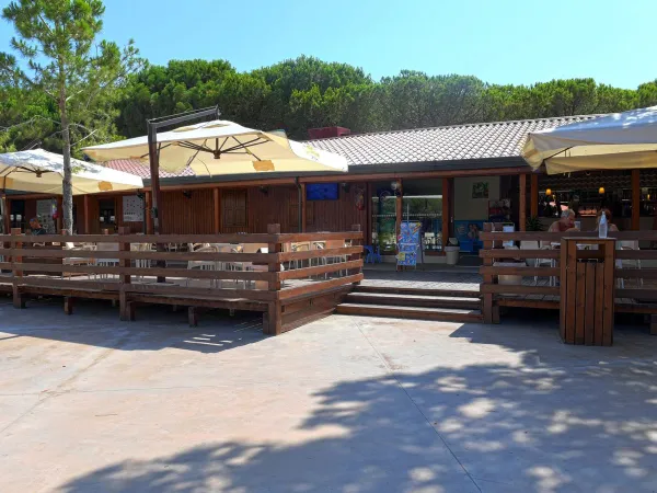 Rezeption des Campingplatzes Orbetello.