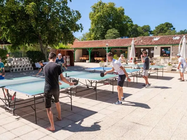 Tischtennisplatten auf dem Campingplatz Roan La Clairière