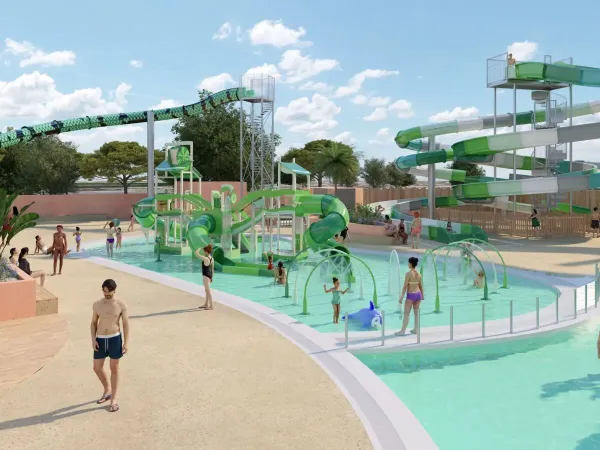 Das komplett renovierte Schwimmbad des Campingplatzes Le Domaine du Clarys in Roan wird 2025 eröffnet.
