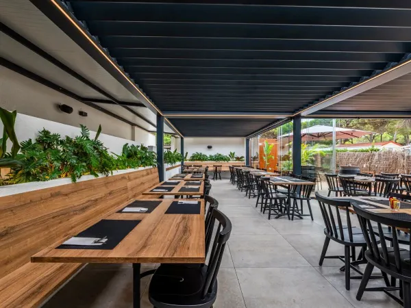 Das Restaurant des Campingplatzes Bella Terra in Roan.