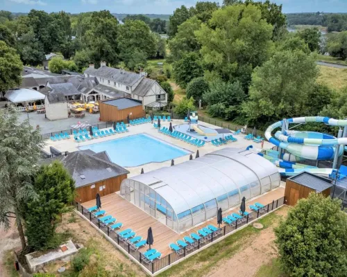 Campingplatz Domaine de la Brèche Wasserpark Übersicht.